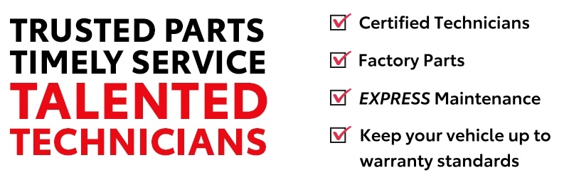 Talented Technicians, Factory Parts, Express Maintenance